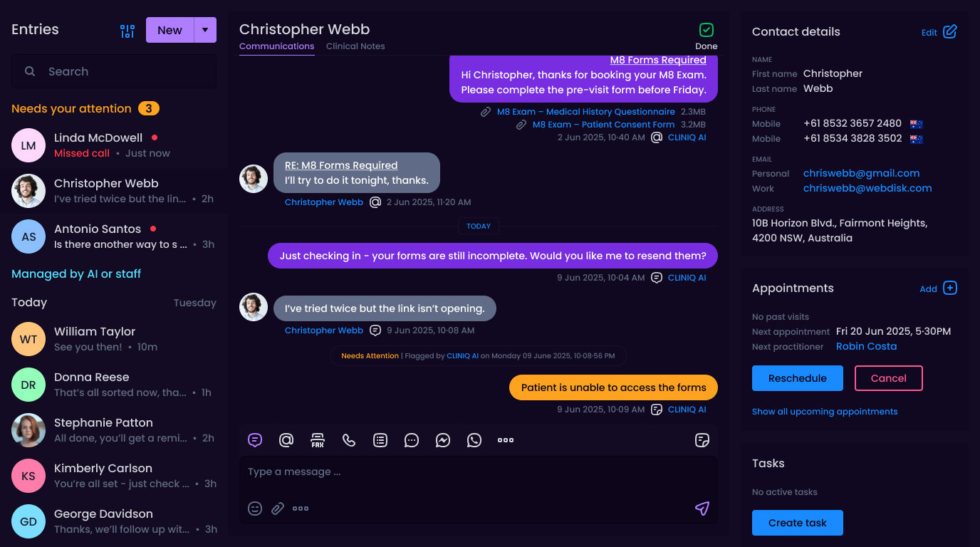 AI Communication Center screenshot